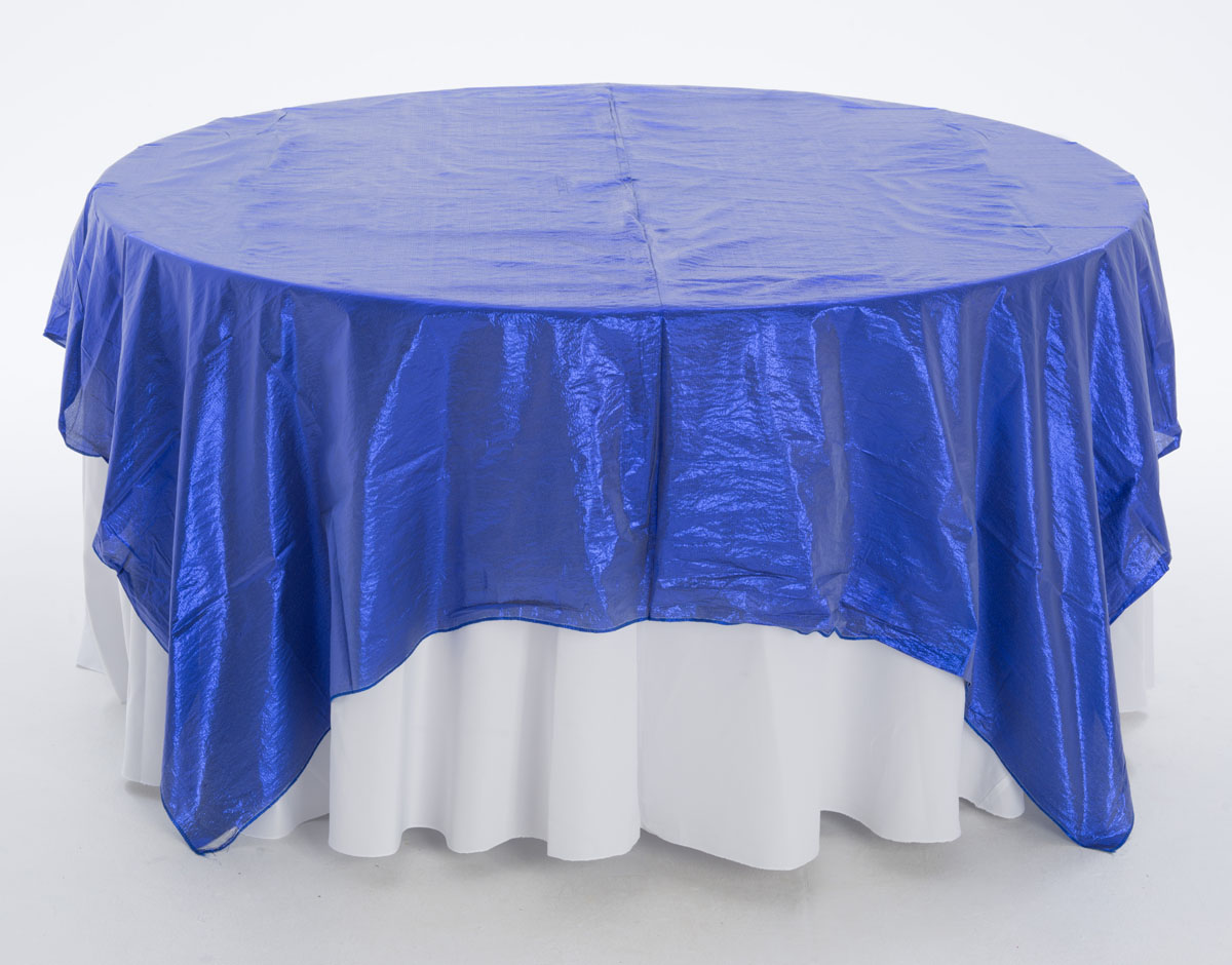 Royal Blue Tissue Lame Overlay - iRent Everything