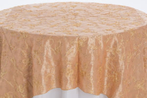 Champagne Embroidered Sequins Taffeta Overlay - Image 2