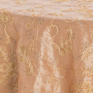 Champagne Embroidered Sequins Taffeta Overlay - Image 3