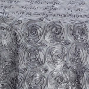 Silver Flowered Taffeta - Image 3